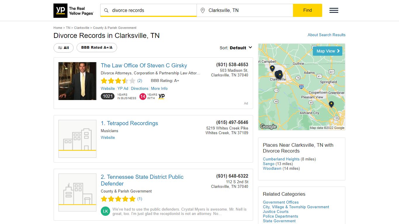 Divorce Records in Clarksville, TN with Reviews - YP.com